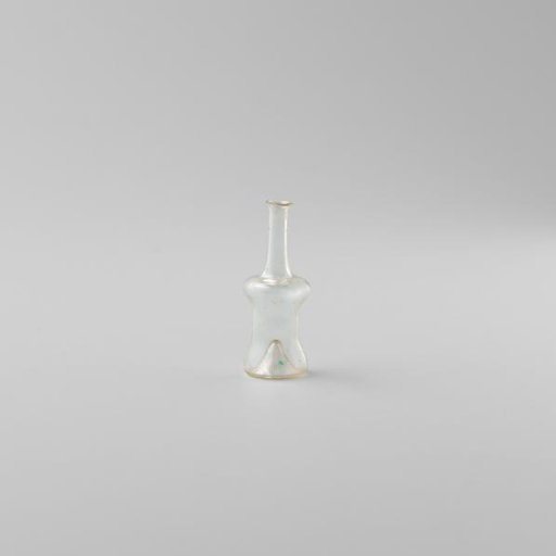 Flask, with a cylindrical belly and a deeply recessed base