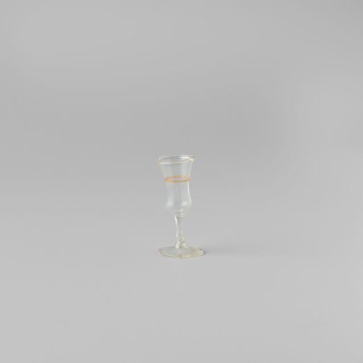 Goblet, with a bell-shaped bowl decorated with a gold-colored band
