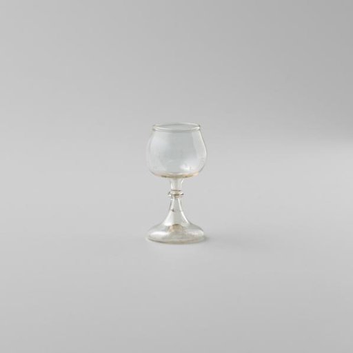 Chalice glass, with round bowl and conical hollow foot