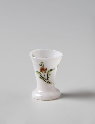 Vase, painted with flowers in green, black and red