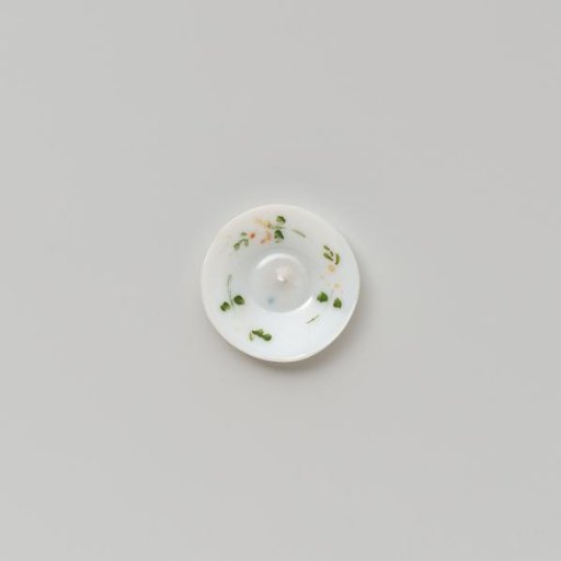 Plate, painted with flowers in white, green and red