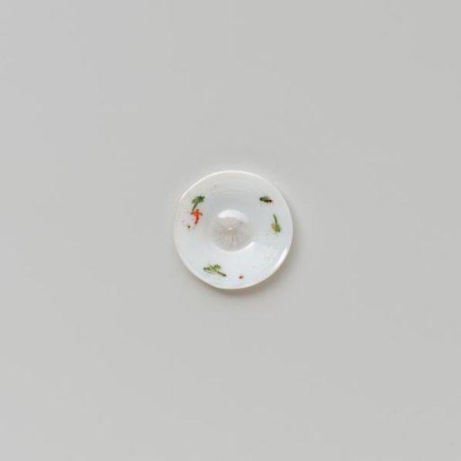 Plate, painted with flowers in white, green and red