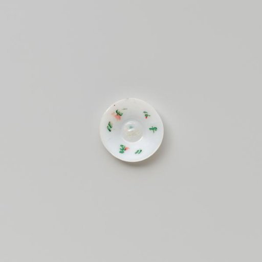 Plate, painted with flowers in white, green and red