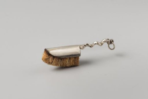 Silver and boar's hair brush or dustpan