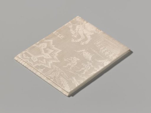 Napkin with the coat of arms of Charles III of Spain and a view of Lille