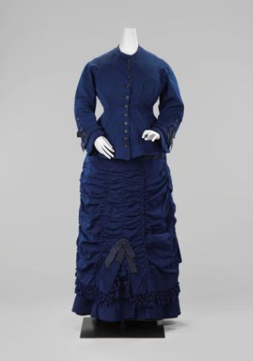 Jacket of blue wool consisting of a bodice, a sleeveless bodice and a skirt