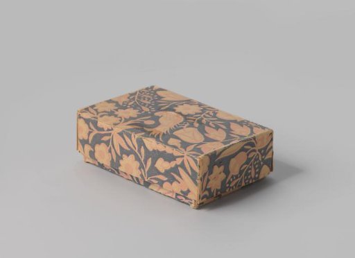 Shoebox containing a pair of children's shoes