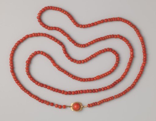 Necklace with blood coral