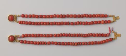 Two bracelets with blood coral