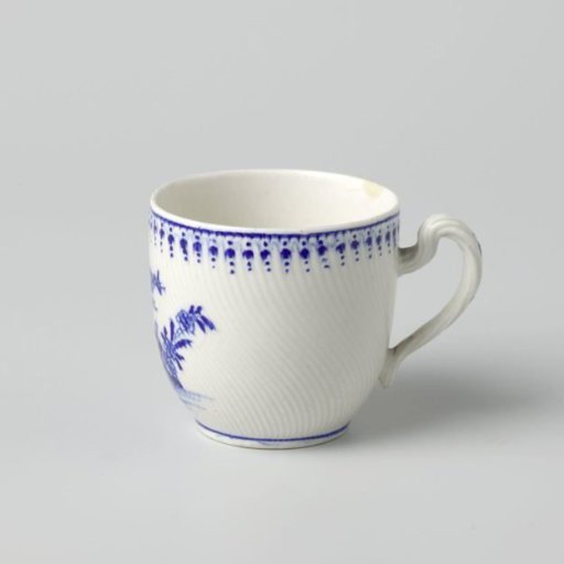 Cup with flowering plants