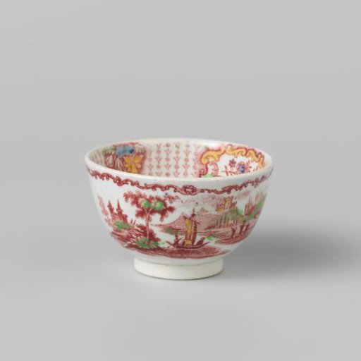 Head of hard-baked earthenware, fine creamware with transfer