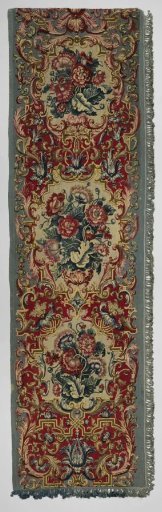 Side Piece of a Cantonnière for a Bed or Window Frame with a Floral Pattern