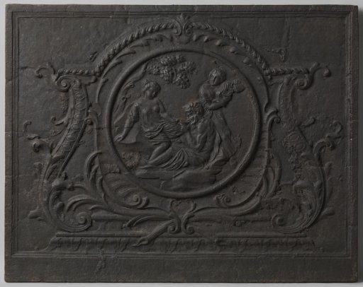 Hearth plate with Lot and his daughters