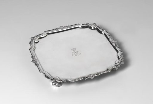 Presentation plate of silver