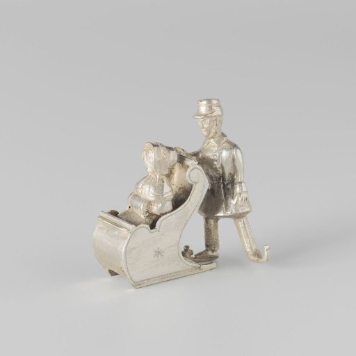 Couple in a push-sleigh