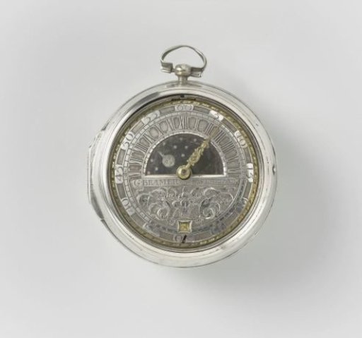 Watch with smooth silver case