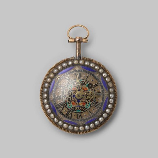 Ladies' watch with translucent enamel adorned with golden stars