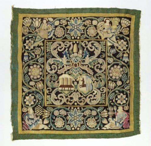 Cushion cover with an unknown alliance coat of arms