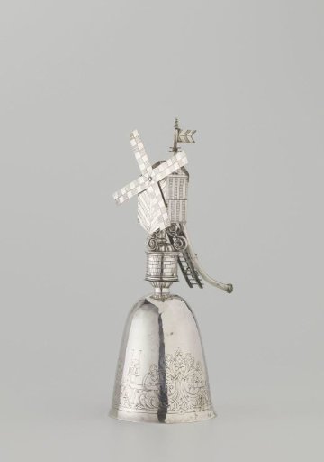 Mill cup of chased silver