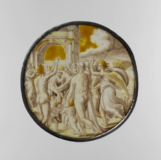 Pane with the entrance of the blessed at the Heavenly Gate
