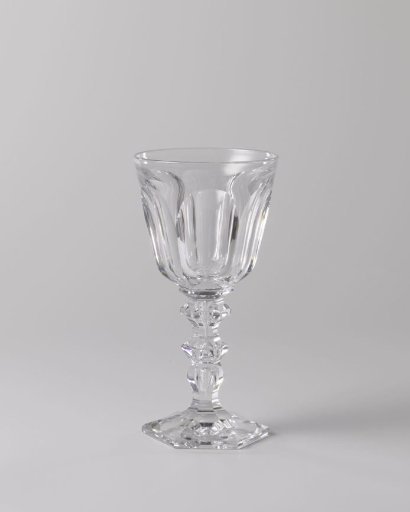 Chalice glass with cut ellipses