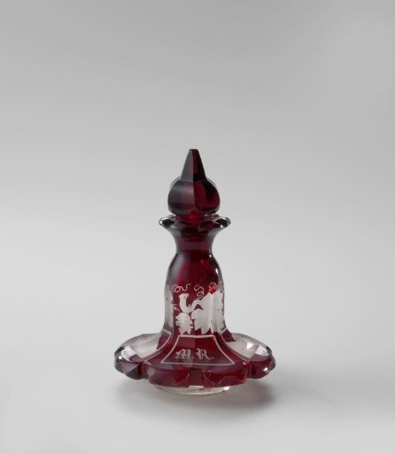 Flacon of red-stained glass, with stopper
