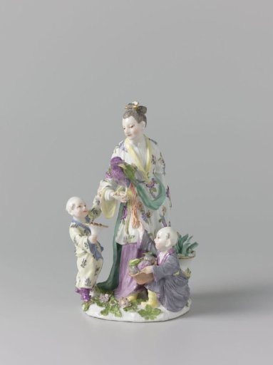 Two Asian women with children