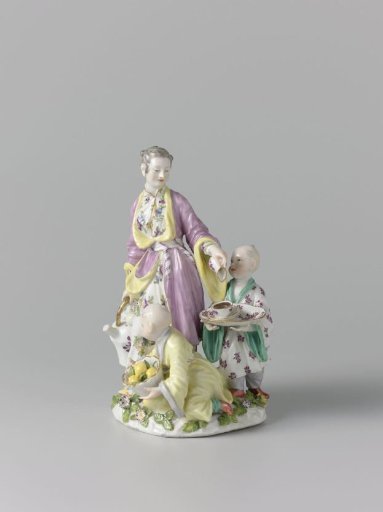 Two Asian women with children