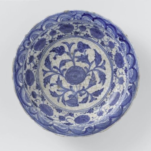 Dish with floral scrolls