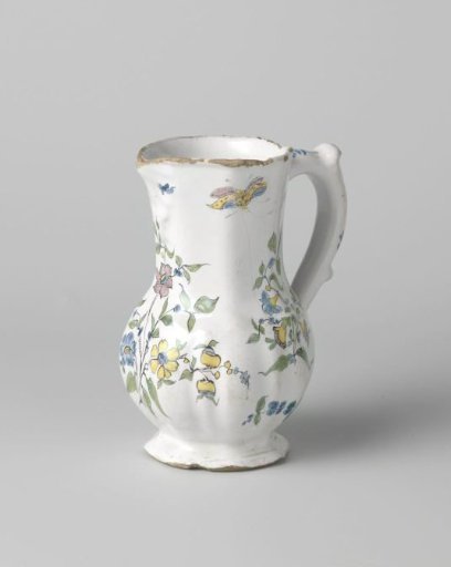 Jug, painted with flower branches and insects