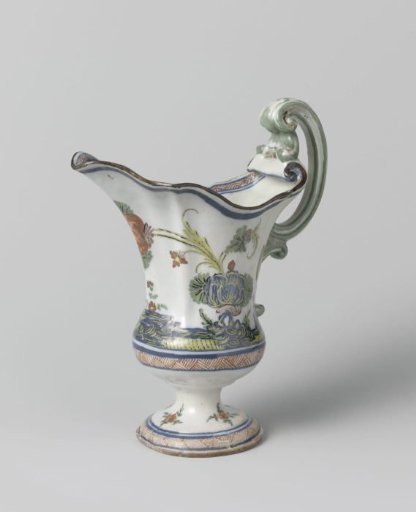 Jar, decorated on the belly with a ground featuring a fence and flowering branches