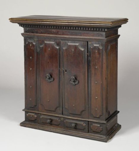 Wall cabinet of walnut