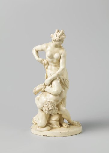 Statue of English hard-baked earthenware
