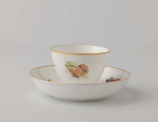 Cup painted with butterflies and dragonflies