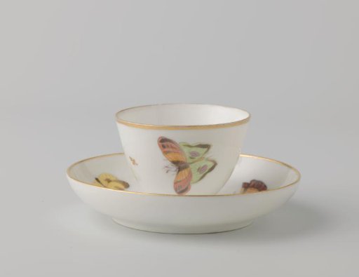 Cup painted with butterflies and dragonflies