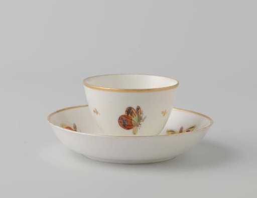 Saucer painted with butterflies and dragonflies