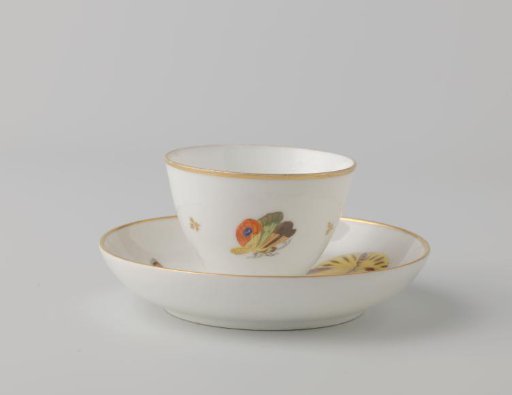 Cup painted with butterflies and dragonflies
