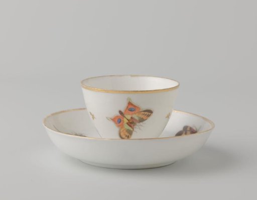 Cup painted with butterflies and dragonflies