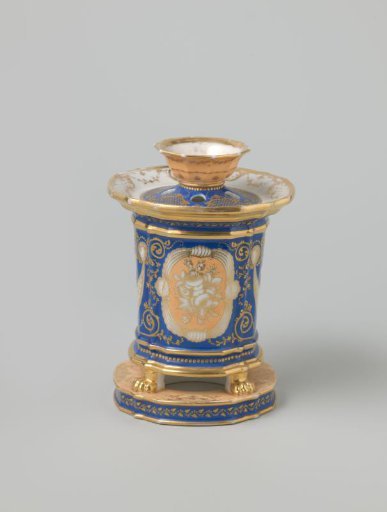 Vase with flowers, scrolls and birds