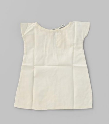 White cotton doll's shirt with cord around the neck