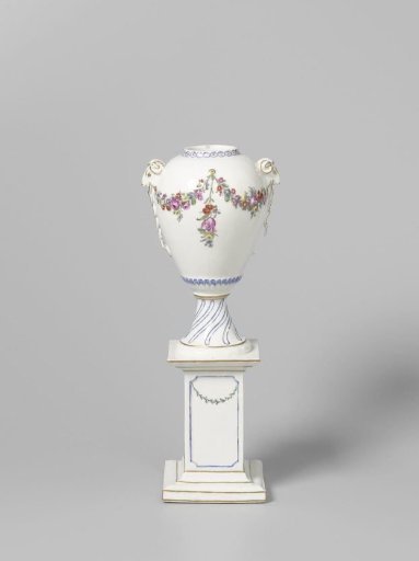 Candelabrum Vase, Decorated with Flower Garlands