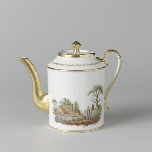 Teapot and milk jug, part of a tea service