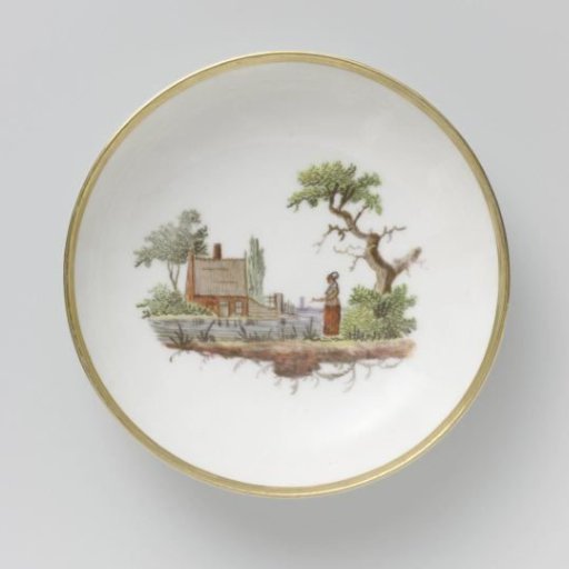 Cup and saucer with a river view