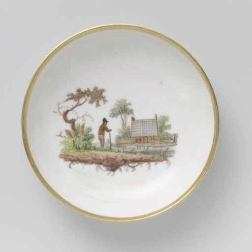 Cup and saucer with a river view