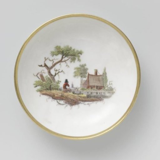 Cup and saucer with a river view