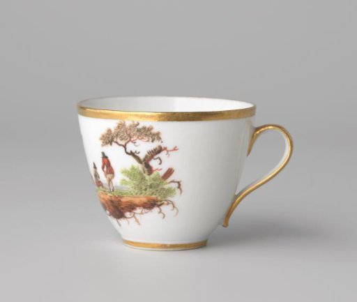Cup and saucer with a river view