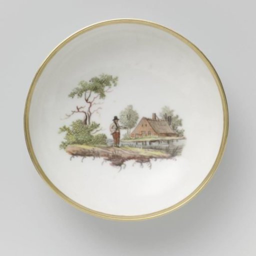 Cup and saucer with a river view