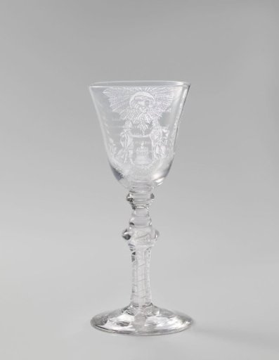 Swirl Glass with a Wedding Scene