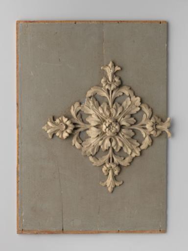 Gypsum Rose on a Wooden Panel