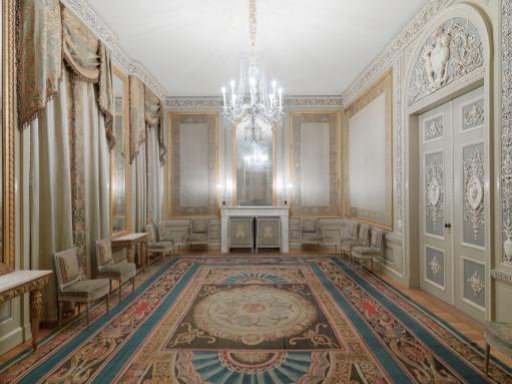Carpet with palmette, floral, and fan motifs